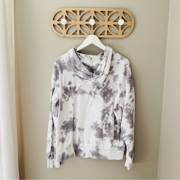 Caution To The Wind Pullover Tie Dye Hoodie Gray/White Sz Small - Picture 6 of 8